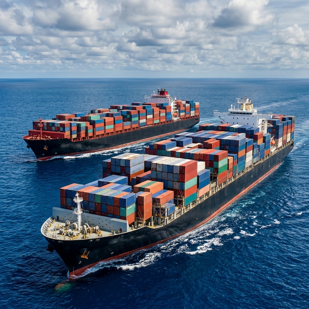 Classic Shipping Agency container ship operations at Indian port, Bhavnagar Gujarat